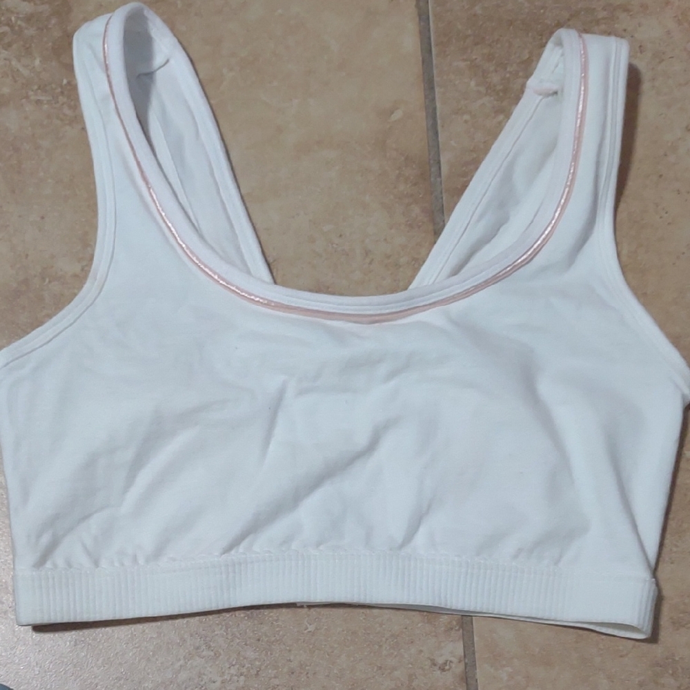 Bestform White Sports Bra With Rose Gold Tracing